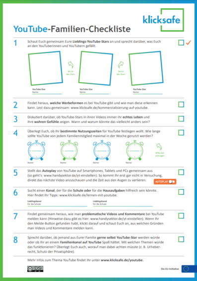 YouTube-Familiencheckliste