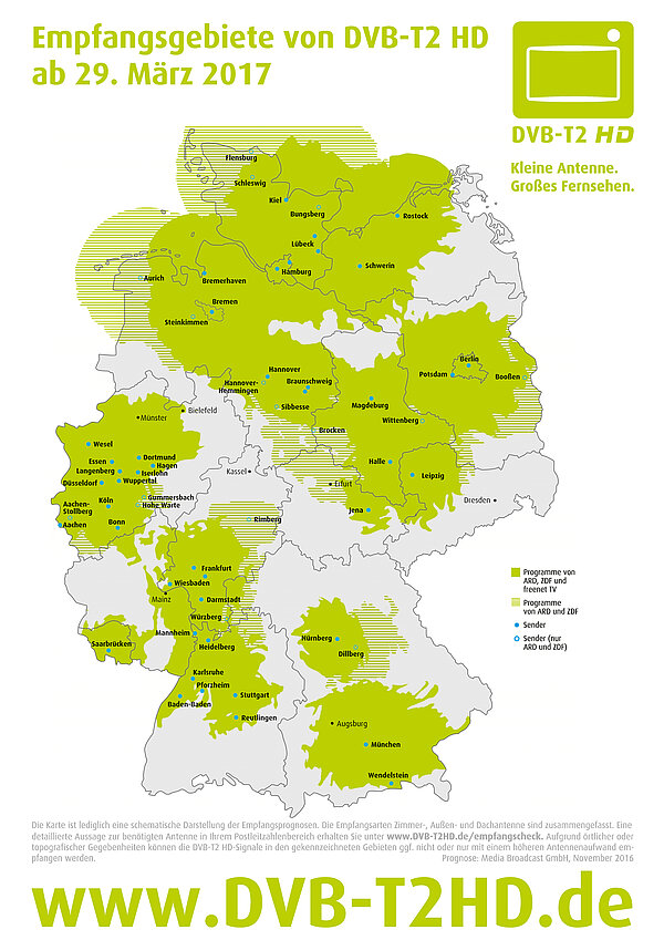 Deutschlandkarte Empfangsgebiete Regelbetrieb ab 29.03.17