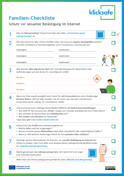 Cybergrooming-Checkliste